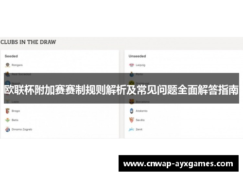 欧联杯附加赛赛制规则解析及常见问题全面解答指南 欧联杯附加赛赛制规则解析及常见问题全面解答指南