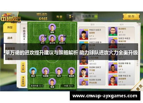 莱万德的进攻提升建议与策略解析 助力球队进攻火力全面升级