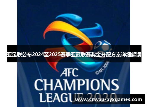 亚足联公布2024至2025赛季亚冠联赛奖金分配方案详细解读